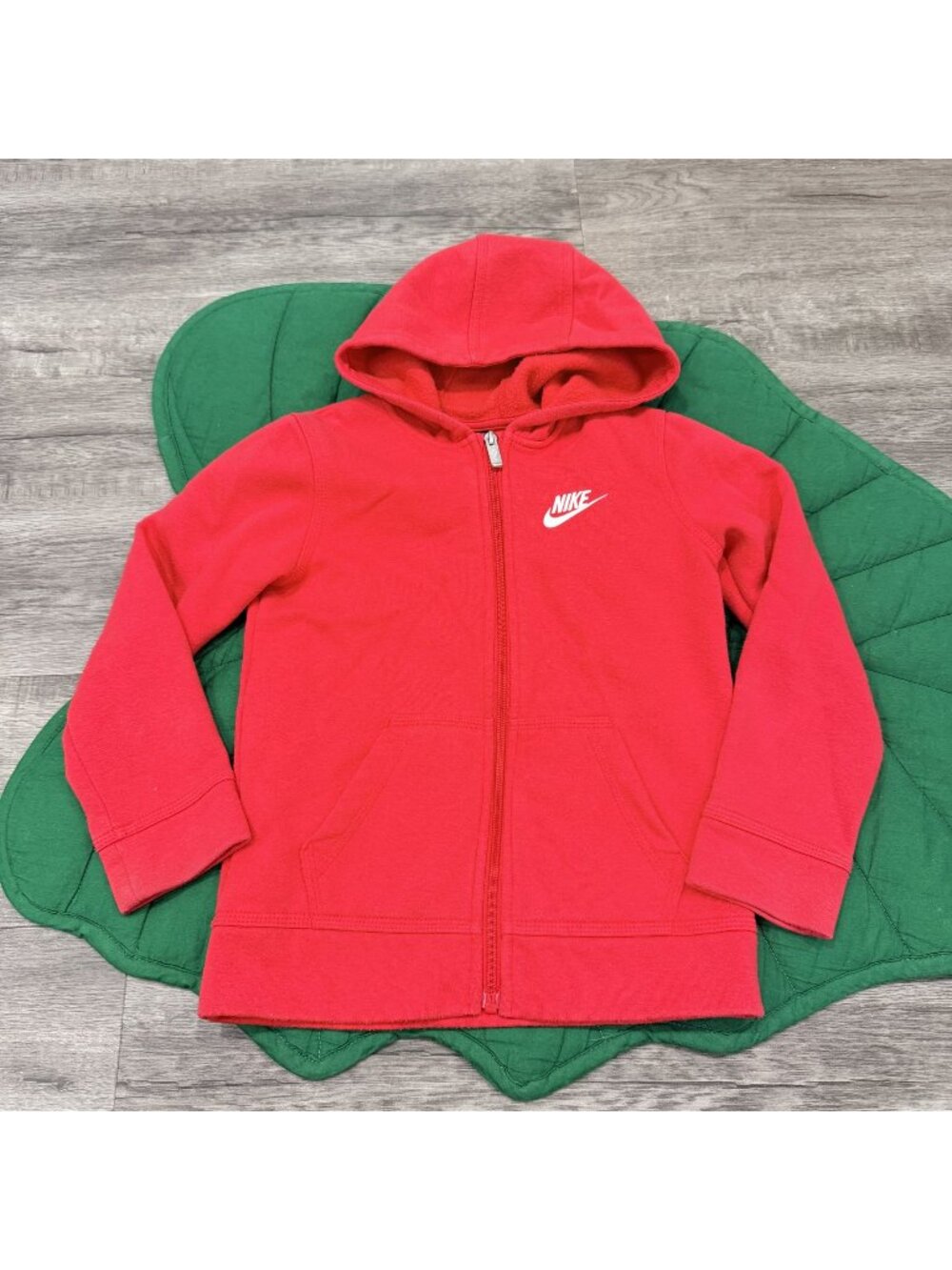 Nike Boys Youth 7 Red Full Zip Hoodie Sweatshirt